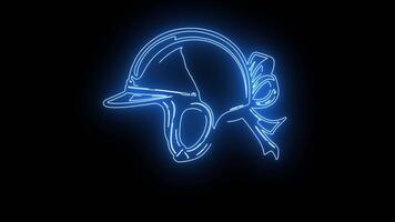 equestrian helmet icon with a glowing neon effect video