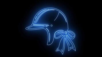 equestrian helmet icon with a glowing neon effect video