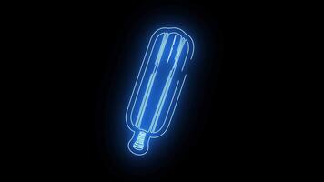 cricket bat icon with a glowing neon effect video