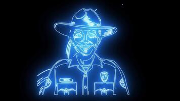 ranger park icon with a glowing neon effect video