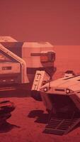 Base and spaceship on Planet Mars video