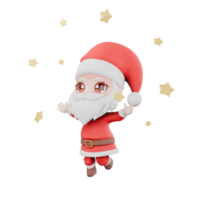 Holiday Cartoon Chibi Santa Boy. A Chibi Santa Boy walks with both hands open, as if enjoying the atmosphere. Festive Christmas 3D Model png