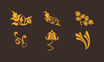 decorative design Ornament and Design with Spirals and Rolling Circle wings leaf vector