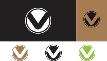 Vintage icon V and C letter based minimal unique style. vector