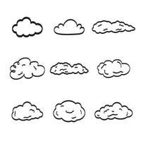 Set of cloud illustration hand drawn vector