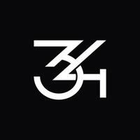 abstract logo of number 34 vector