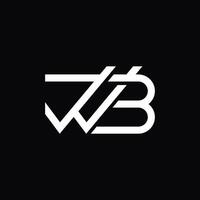 simple and abstract logo of letter W and B vector