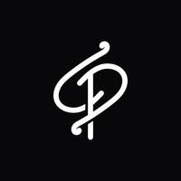 simple and abstract logo of letter C and P vector