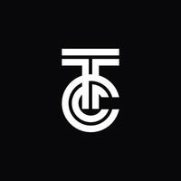 simple and abstract logo of letter T and C vector