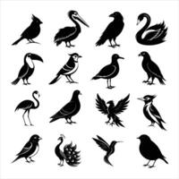 collection of bird silhouette design vector