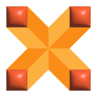 3D Geometric Illustration Modern Abstract Design with Orange and Red Gradient Shapes png