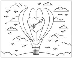 Heart shaped balloon with a bow and arrow inside vector