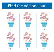 A game for children. Task for development of attention and logic. Printable Worksheets for Kids. vector
