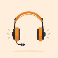 headset technology in flat style, wireless gamer headset in flat style, suitable for posters and web icons vector