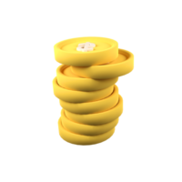 Stack of gold dollar coins isolated 3d render icon illustration png