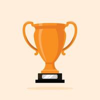 gold trophy for winning competition, competition award in flat style, suitable for poster and web icon vector