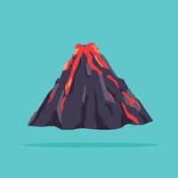 volcano with gushing lava, geographical events and natural disasters, suitable for posters and web icons vector
