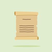 shabby retro scroll paper icon. Stationery flat illustration for symbol and web vector