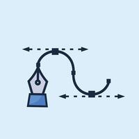 design tool, illustration icon in curve making. suitable for posters and web icons vector