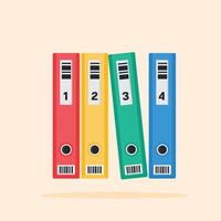 box file folder with various colors, suitable for organizing office files. suitable for posters and web icons vector