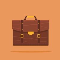 leather briefcase with gold trim, luxury item for office, suitable for posters and web icons vector