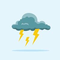 overcast clouds with lightning strikes. natural phenomenon of thundering sky before rain, suitable for posters and web icons vector
