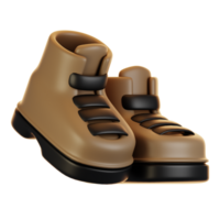 3d rendering winter icon concept. 3d render winter boots png