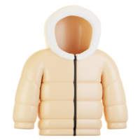 3d rendering winter icon concept. 3d render winter jacket png