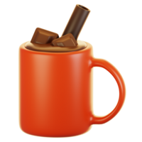 3d rendering winter icon concept. 3d render hot chocolate png