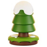 3d rendering winter icon concept. 3d render pine tree png