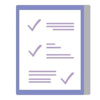 Checklist items marked with ticks on a clear background, highlighting completion and organization vector