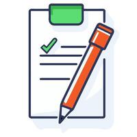 Checklist with a pen and a green clip for organizing tasks in a creative workspace vector