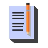 Simple illustration of a notepad and pencil representing writing and note-taking activities vector