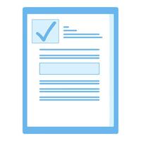 Document displaying approval checkmark with blank section for additional information vector