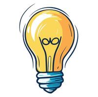 A bright yellow light bulb with a creative twist, illustrating ideas and inspiration in design vector