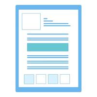 Simple digital document layout featuring headers, text sections, and placeholder elements vector