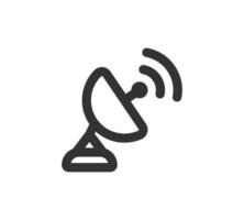 Satellite wireless icon. Network dish. Telecom signal. Communication antenna. Television signal. vector