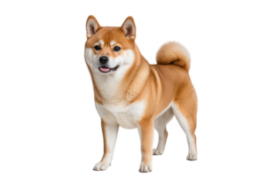 Smiling Shiba Inu Dog isolated on transparent background png