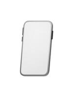 3D illustration of modern smartphone with minimalistic design, featuring clean white screen and silver frame. Ideal for technology, app design, or communication-related projects vector