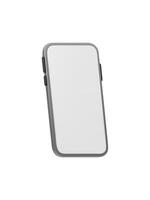 3D illustration of modern smartphone with minimalistic design, featuring clean white screen and silver frame. Ideal for technology, app design, or communication related projects vector