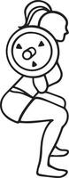 A woman holding a barbell in her hands vector