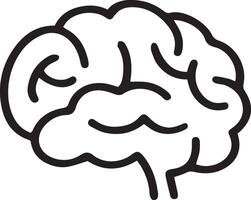 A black and white drawing of a brain icon vector