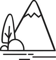 Mountain landscape line icon illustration vector