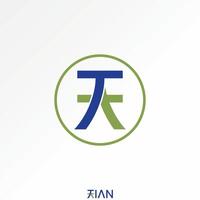 Logo design graphic concept creative premium stock image graphic japanese style kanji initial AT or TA font Relate to monogram typography brand vector