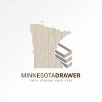 Logo design graphic concept creative premium stock abstract graphic Minnesota map motif wood fiber drawer cabinet Related to property carpenter vector