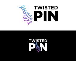 Bowling pin logo design in unique shape. vector