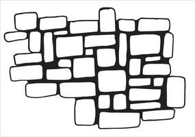 texture of stone pavement, wall. in doodle style. vector