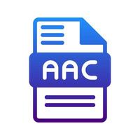 Aac audio file format icon with modern gradient fill vector