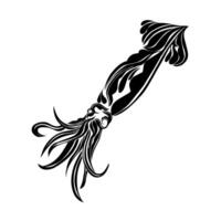 A stylized squid with a long tail vector