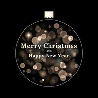 Luxury Merry Christmas and Happy New Year design with dark and gold bokeh and blur effect.Christmas and Happy New Year Abstract shiny design element for posters, cards, background, banner. vector